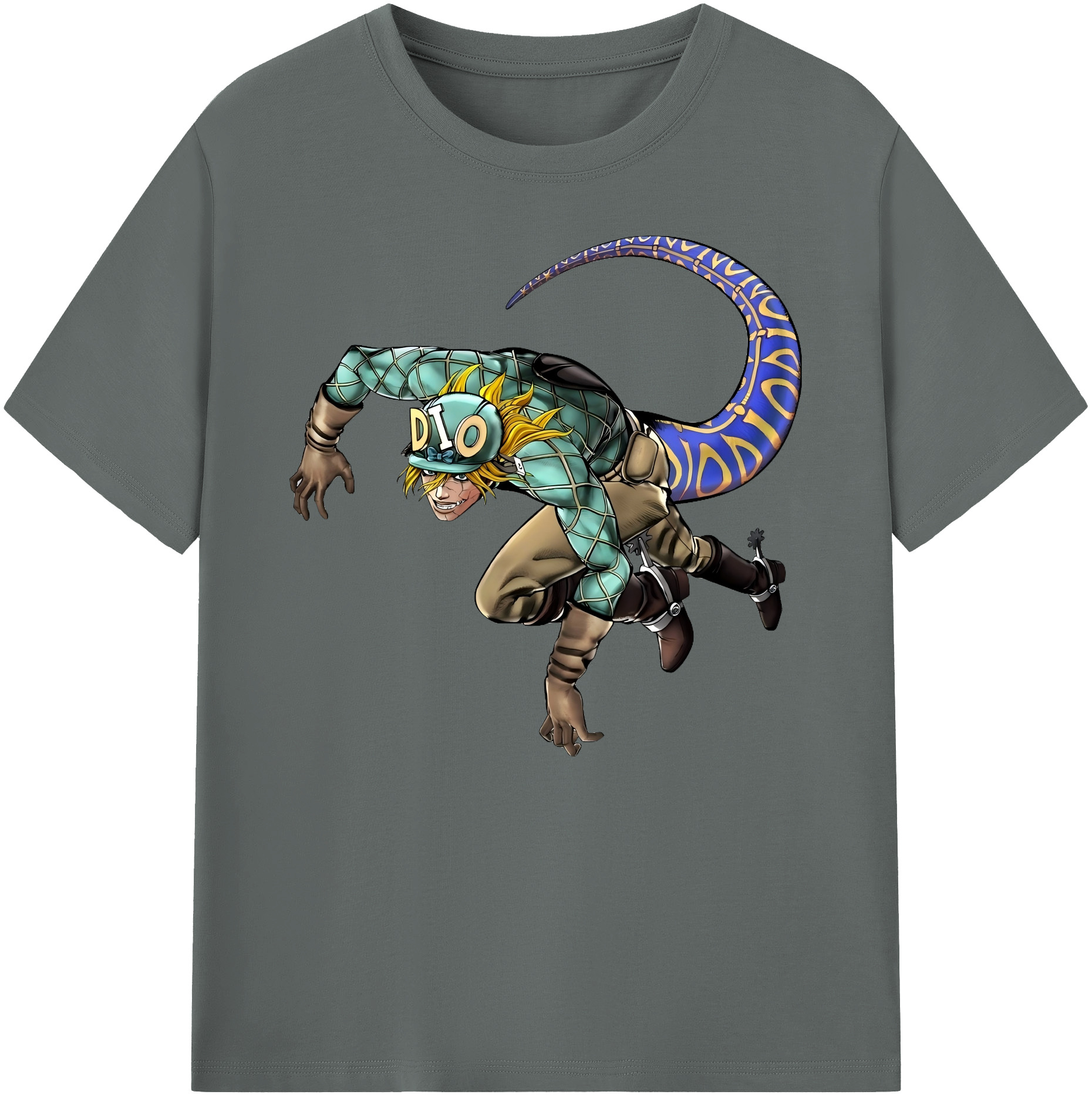 （画像用） ジョジョの奇妙な冒険 ディオ?ブランドー JoJo's Bizarre Adventure Dio Brando 綿100％ メンズ半袖Tシャツ｜肌触りやわらか＆通気性